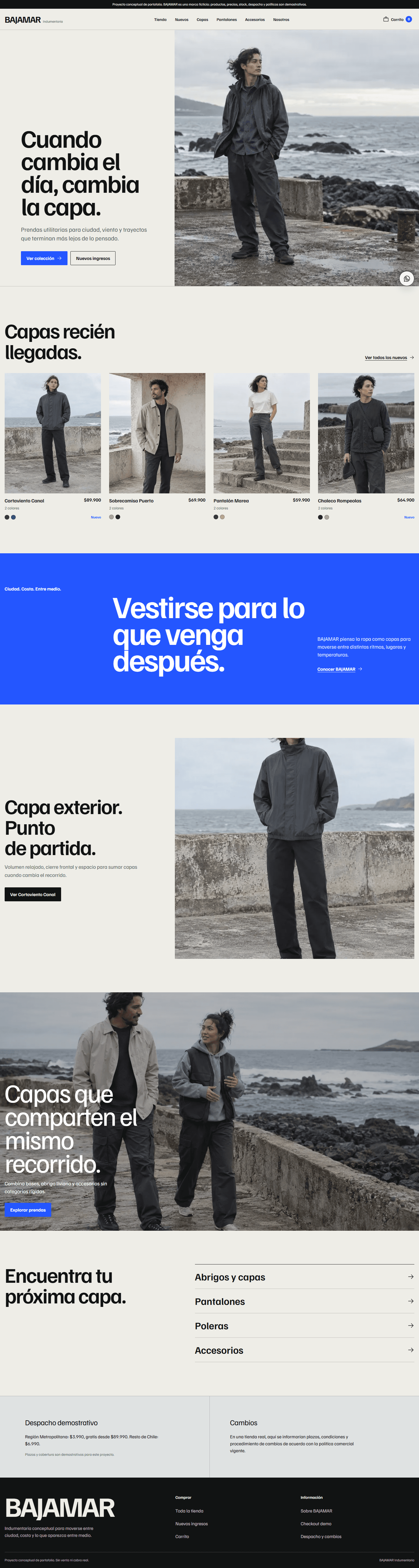 Apertura del proyecto conceptual BAJAMAR Indumentaria