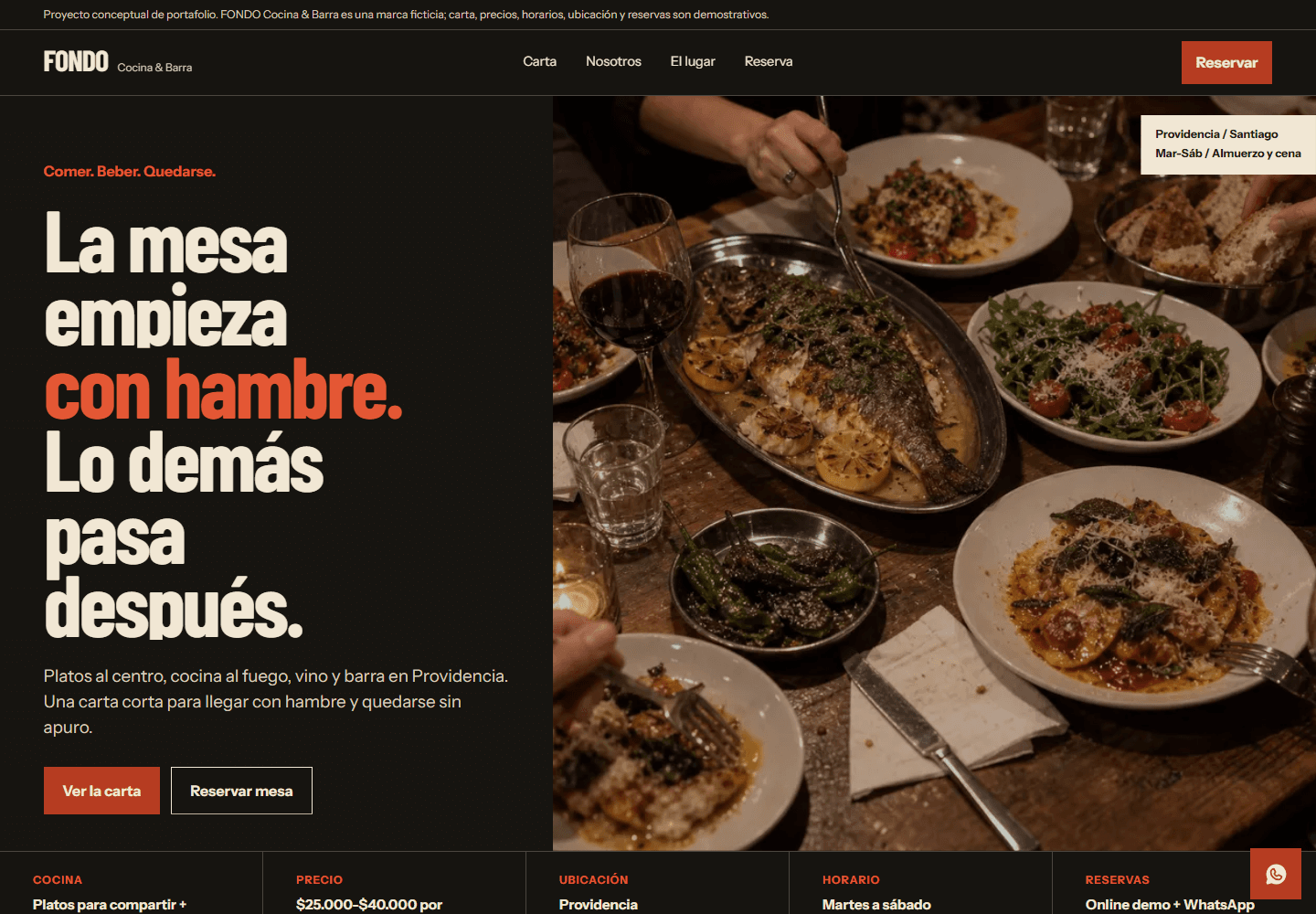 Apertura del proyecto conceptual FONDO Cocina y Bar
